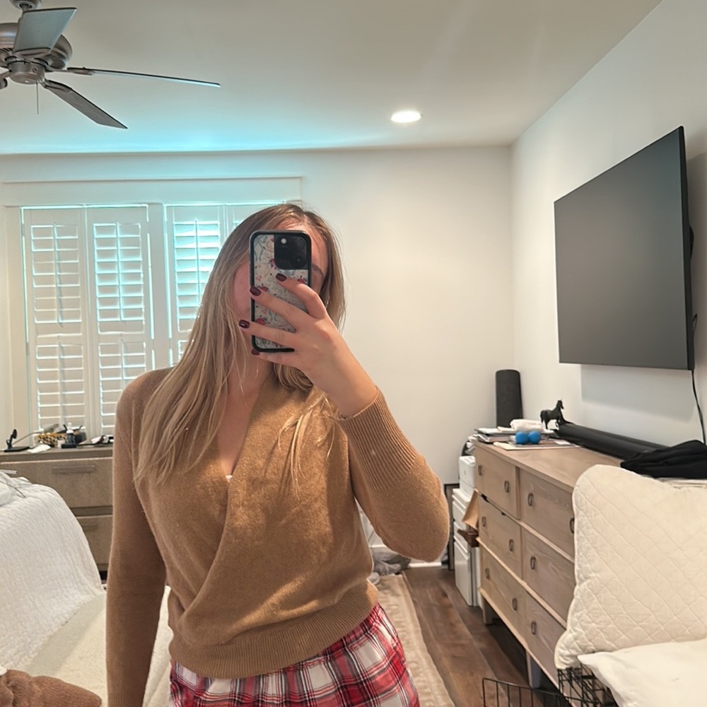 Front crossover sweater